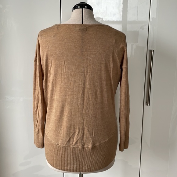 CYNTHIA ROWLEY Sweater with Long Sleeve Color-Light Brown Size- Small NWOT - Picture 4 of 12